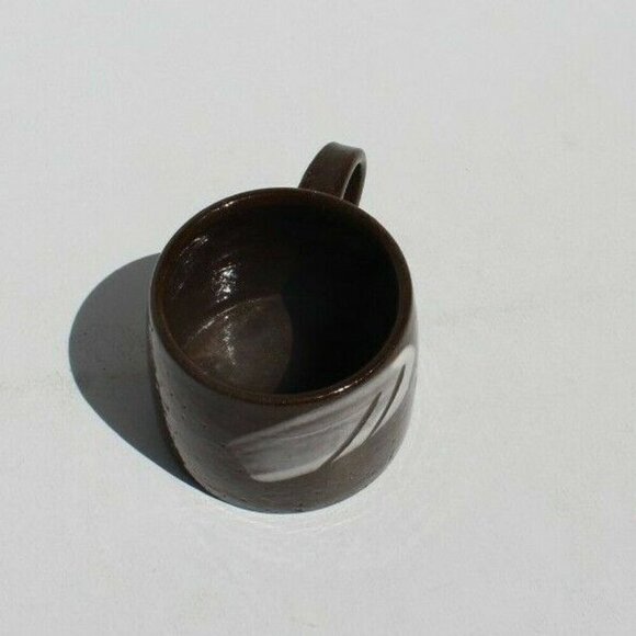 Vtg MCM CALIFORNIA CA Pottery CLAY - Brown Art Retro Hand Made Coffee Mug Cup - Picture 6 of 6